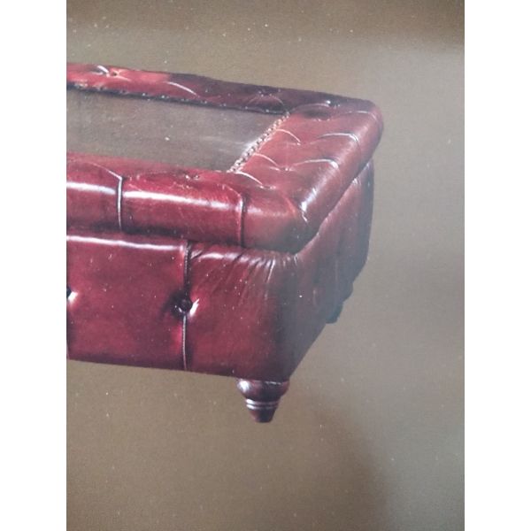 Top Red Genuine Leather TV Stand 2.4M Length Solid Structure For Hotel / Home