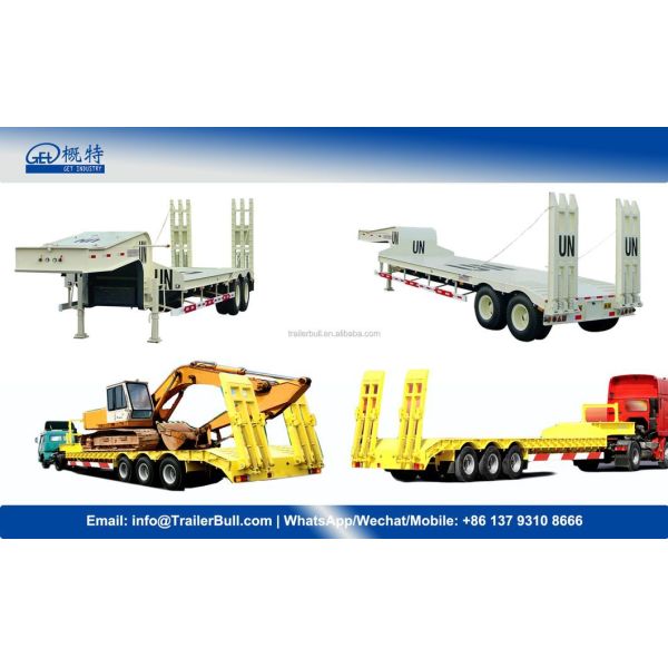 Factory Excavator Transport Semi Bed Trailer 3 Axles 60t