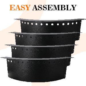 Smokeless Fire Pit Insert Steel 45" Round Foldable Fire Pit Ring with Air Vents and Coller Support