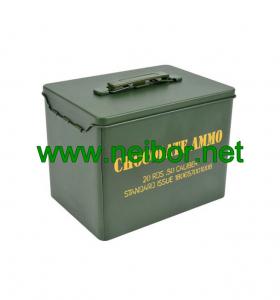 Quality Lockable stackable and Reusable Small Chocolate Ammo Can fake military metal case wholesale