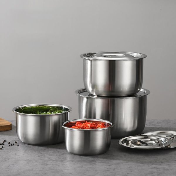 Factory Best Selling 5 Pieces Pots Set Stainless Steel Cooking Pot Set Cookware Sets With Lid