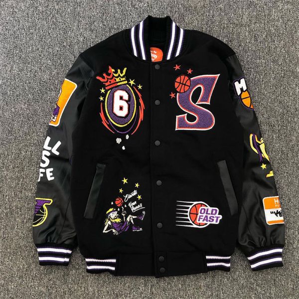 Custom Varsity Jacket Leather Ribbed Sleeve Chenille Embroidery Layer Letter Embroidery Graphic Letterman Varsity Bomber Jacket