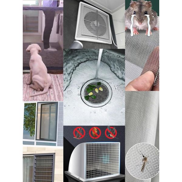 Mesh 304 Stainless Steel Woven Wire Vent Screen Roll - Fine Mesh & Cloth Vent Screen Dutch Weave Knitted Stainless Steel Wire Mesh Woven for Bending &