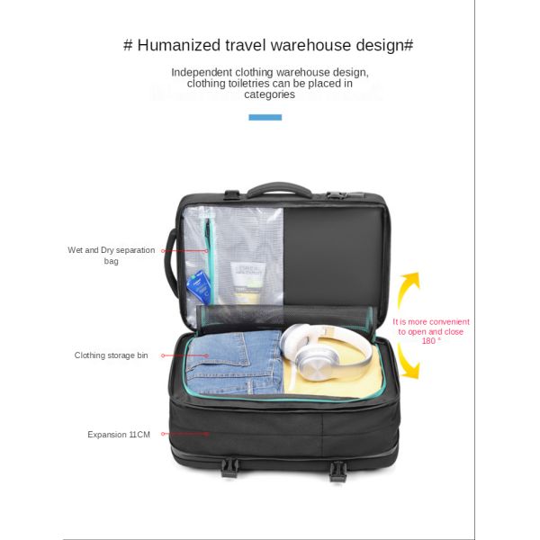 ISO9001 Multifunctional Oxford Business Trip Backpack 30*27*46cm