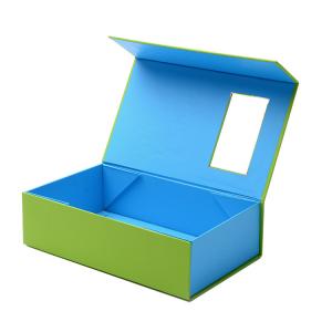 China Durable Cardboard Paper Foldable Magnet Gift Box With Window Custom Size on sale