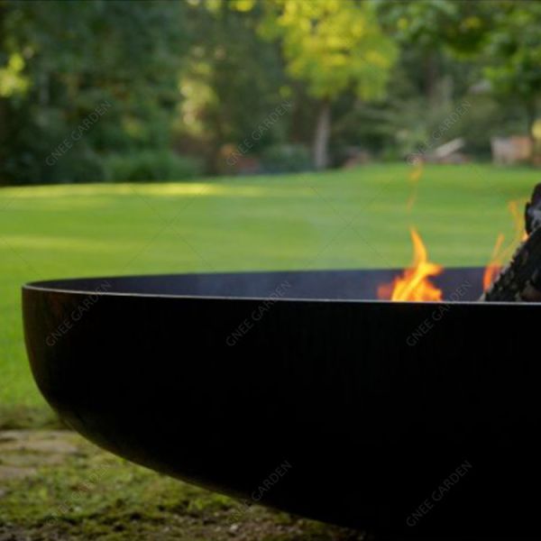 Outdoor Wood Burning Black 60-150cm Corrosion Material Corten Steel Metal Fire Bowl Outdoor Fire Pit 