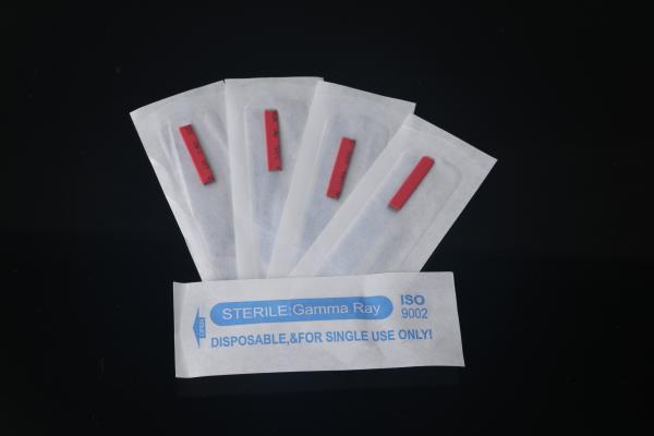 Cheap #12 Flat Red Eyebrow Microblading Needles Permanent Makeup Tattoo Needles for sale