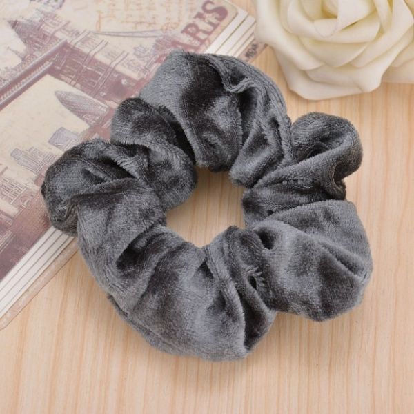 Solid Color Elastic Velvet Hair Tie , 6cm 0.03kg Medium Velvet Scrunchie