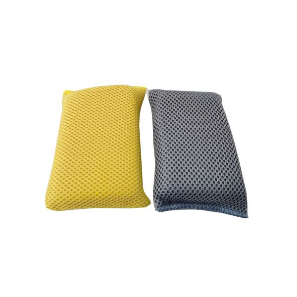 Wash Sponge Scrubber For Car Polishing Sandwich Mesh Bug Dish Cleaning Pad