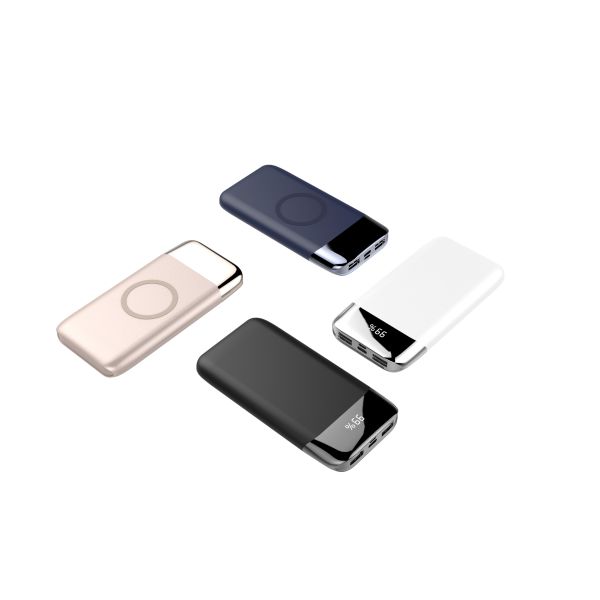 WIRELESS POWERBANK WITH LED DISPLAY Portable Power Bank Charger QI Wireless Charge 2 INPUT 2 OUTPUT+WIRELESS CHARGER