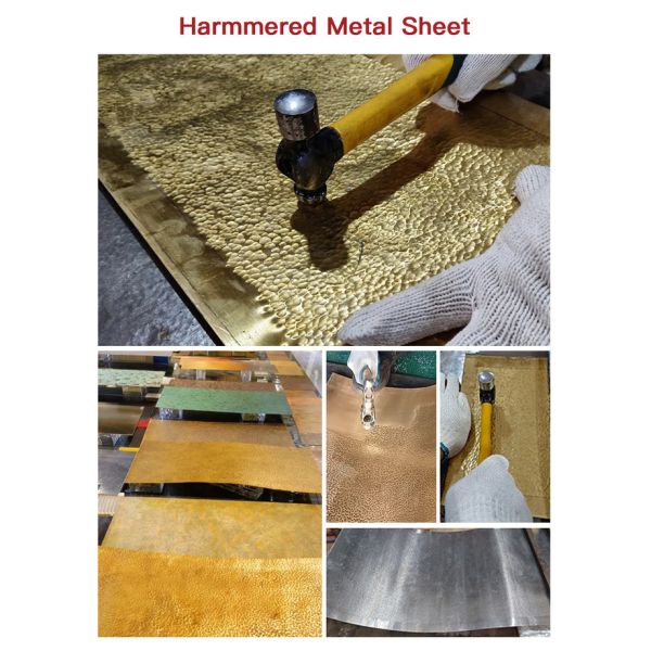 Custom Designs DIY Textured Hammered Metal Sheet Handcrafted Hammered Stainless Steel Sheet