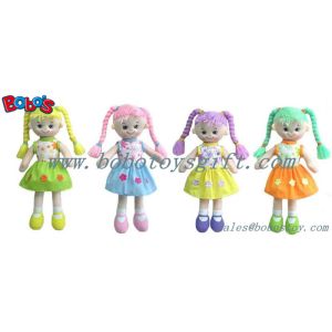 Quality Softest Baby Toy Smiling Face Girl Stuffed 3D Toy In Colorful Hair wholesale