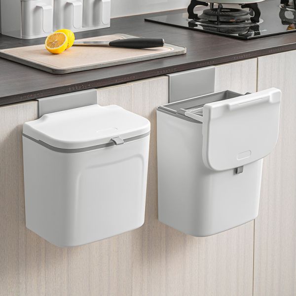 2.4 Gallon Kitchen Compost Bin for Counter Top or Under Sink Hanging Small Trash Can with Lid