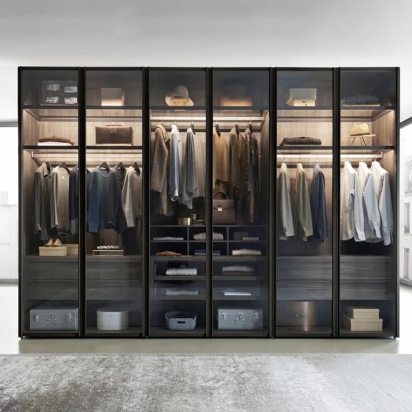 ODM Glass Door Wardrobes Amoire Closet Plywood For Home