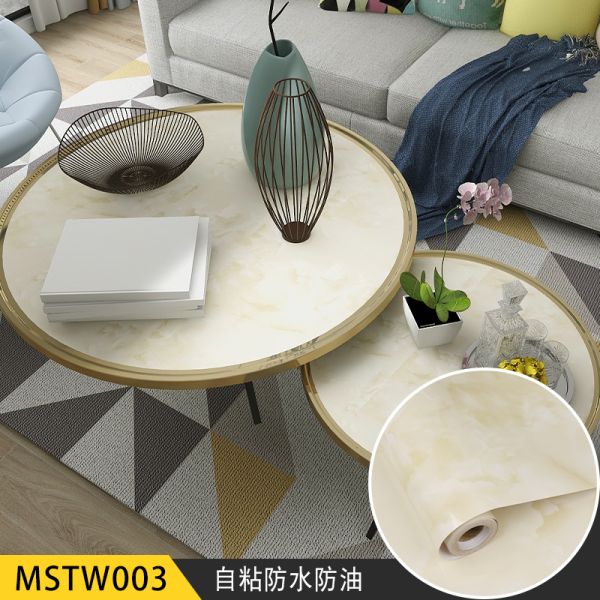 Wallpapers Marble PVC Film Kitchen Cabinet Wallpaper Waterproof Self Adhesive Wall Coating for Counter Top Marble