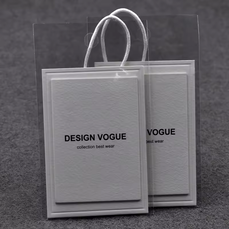 Gifts String Custom Clothing Labels Black Paper Price Tags Hang Tags For Clothing