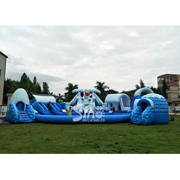 Snow N Ice World Giant Inflatable Water Park On Land With Big Inflatable Pool For Kids N Adults