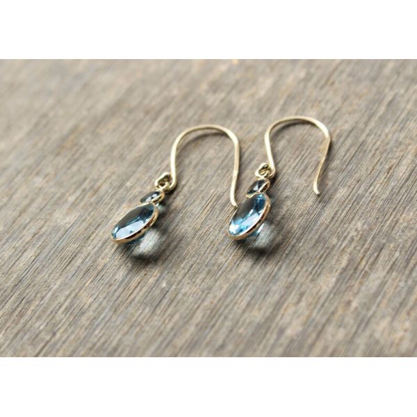 Handmade 14k Yellow Gold Jewelry , Natural 14k Yellow Gold Earrings Topaz Gemstone