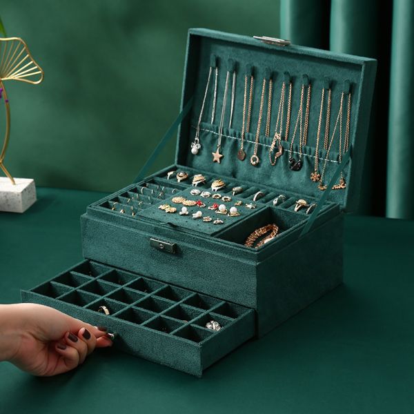 Travel Leather Jewelry Storage Organizer Box For Luxury Pendant Rings And Earrings