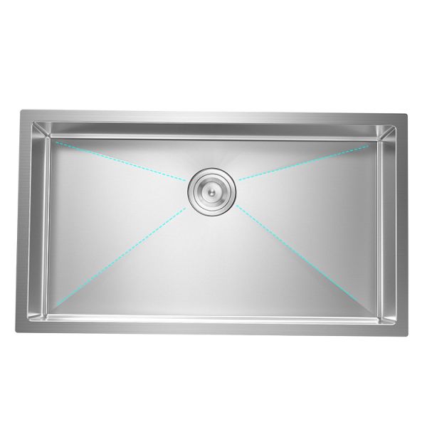 33X19 Inch Modern Undermount Stainless Steel Kitchen Sink PVD Brushed
