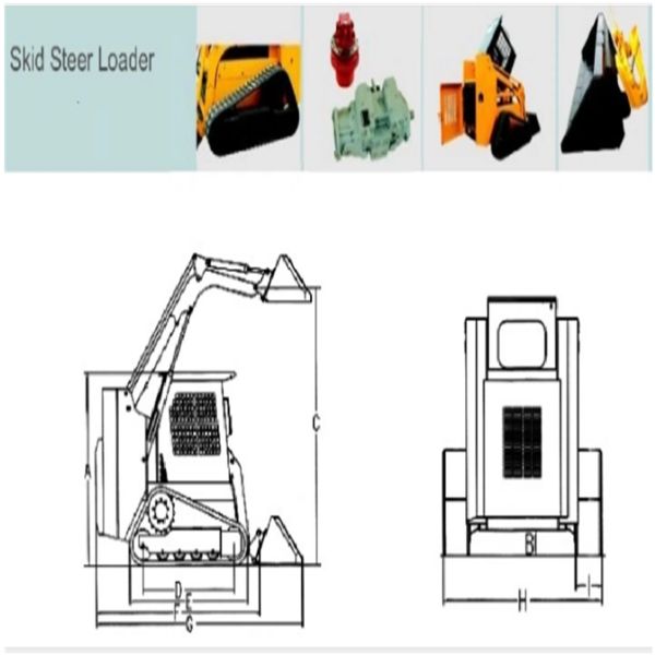 Bucket Capacity 0.4 - 0.5m3 Skid Steer Loader Hydraulic Pump With 80HP