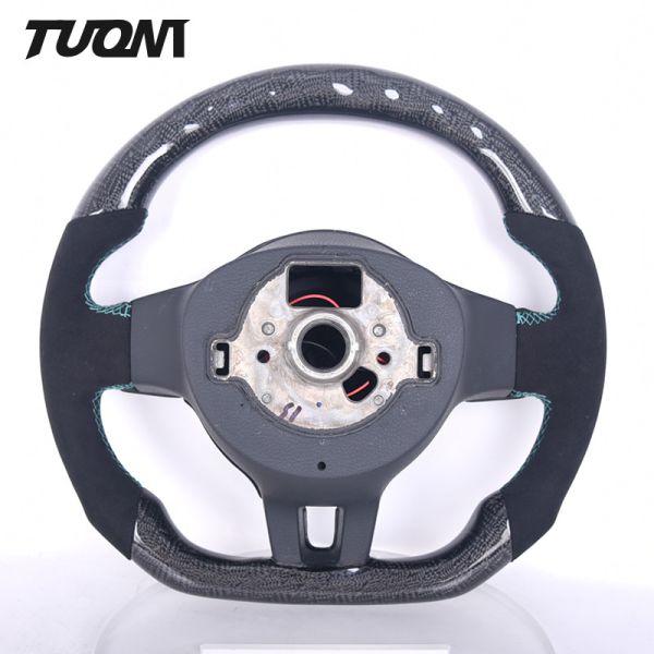 VW Volkswagen Golf6 GTI 6R Black Carbon Fiber Leather Steering Wheel OEM Steering Wheels