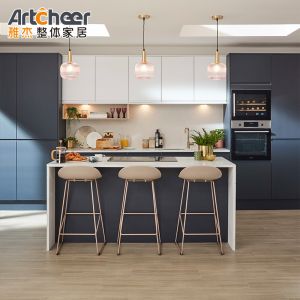 Standard Itaily Kitchen Cabinet Customized Melamine Laminated Wood Grain And