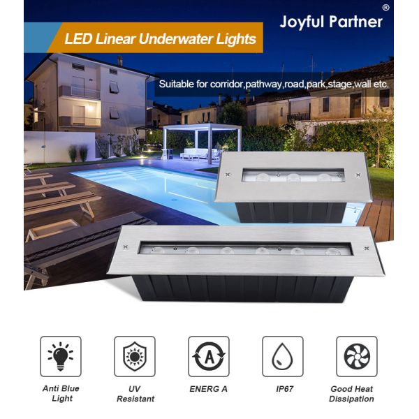 Stainless Steel 316L Underwater Linear Light Recessed Swimming Pool Lights LED