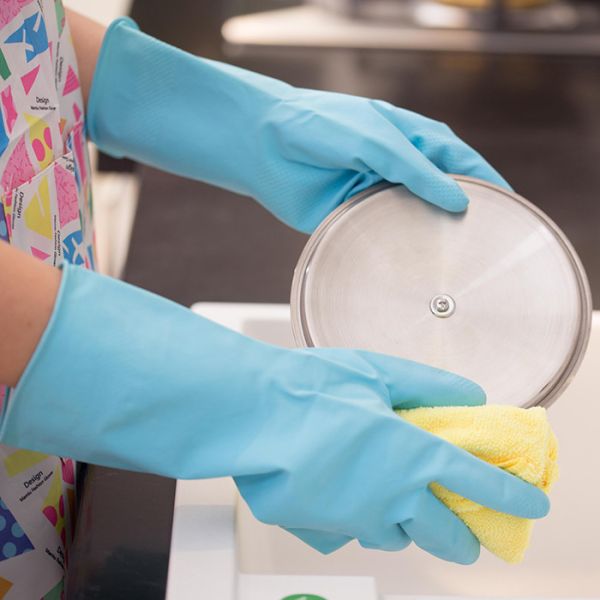 Cotton Flocklined Household Kittchen Rubber Gloves Rubber Dish Washing Gloves