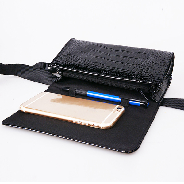 Shopping Guide Black Waist Bag , Anti Theft Long Waterproof Waist Pack