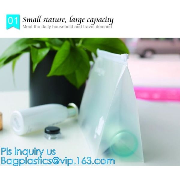 Eco-friendly Red Clear Slider Zipper PVC Cosmetic Make Up Bikini Bag, pvc zipper lock slider bag