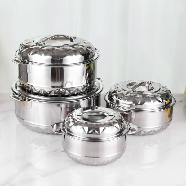 Double wall insulated stock pot set 4pcs kitchen cookware fresh box pot set