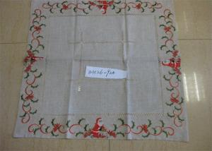 Christmas Design Linen Hemstitch Tablecloth Beautiful For Adult Age Group