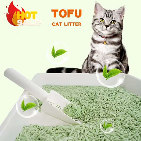 Wholesale Price High Quality Green Tea Scent Efficient Odor Control Clumping Cat Litter 1.5kg/2kg/2.5kg/3kg Eco-Friendly Strip-Shaped Dust Free Pet