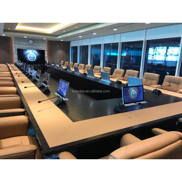 Conference Table Pop up LCD Monitor Lift BNT 17 3 Retractable Touch Screen