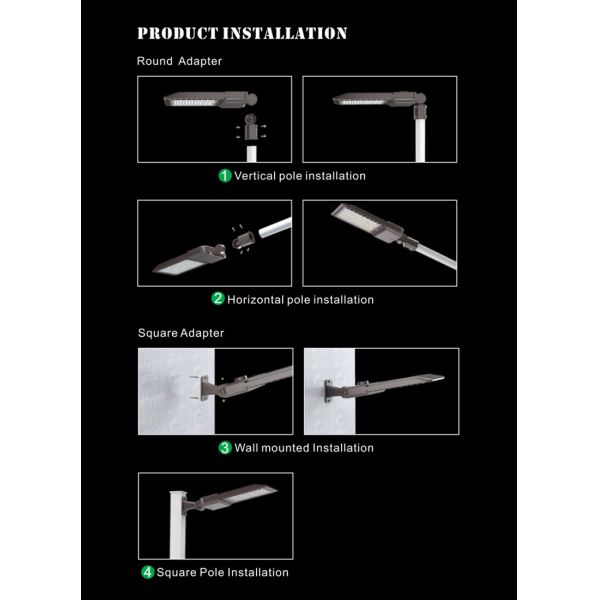 CCT 6500K IP66 120w Waterproof Car Parking Lot Light for Versatile Mounting Options