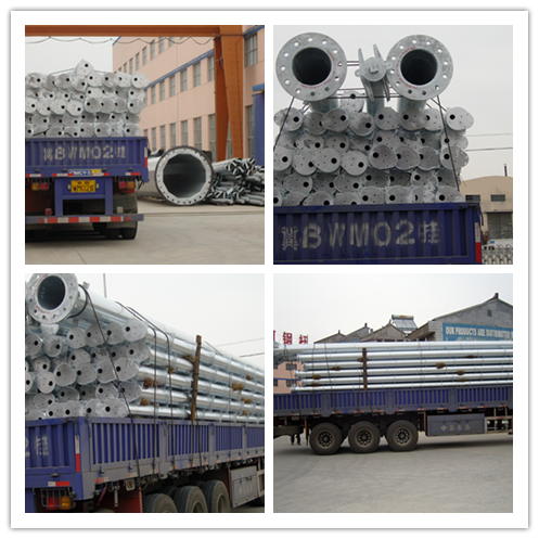 High Mast Square / Yard / Industrial Street Light Poles Conical Galvanized