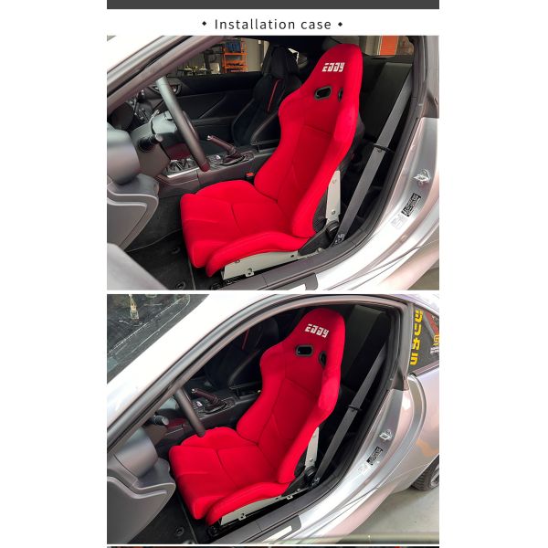 EDDYSTAR Carbon Fiber Bucket Seats Dual Slider Easy Installation For Racing Car