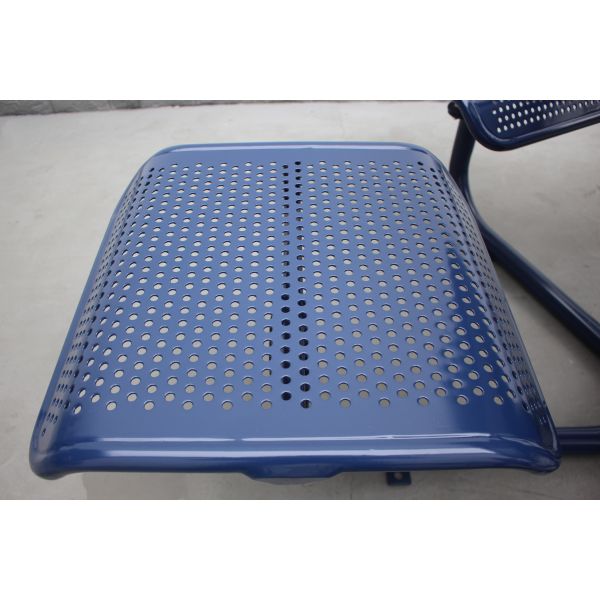 Outdoor Steel Round Commercial Picnic Table With seat Outside Furniture Restaurant Metal Dining Table 