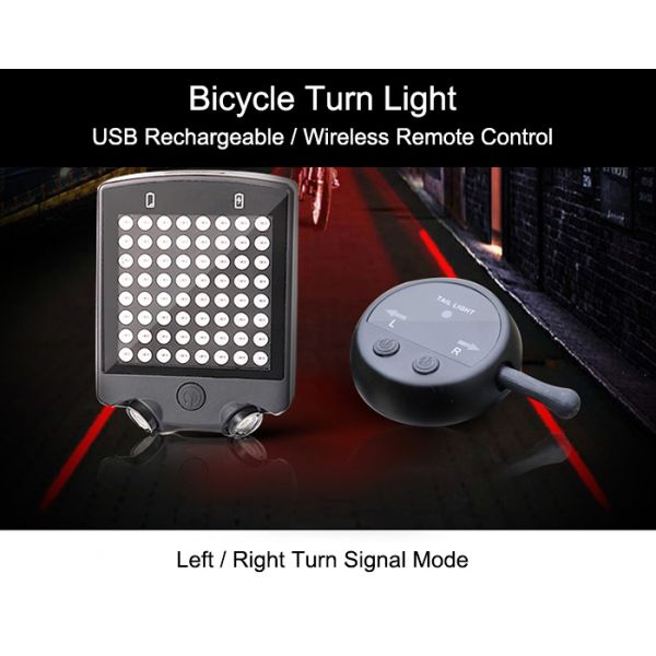 64 - LED Wireless LED Warning Lights For Bicycle Turn Signals Tail Light