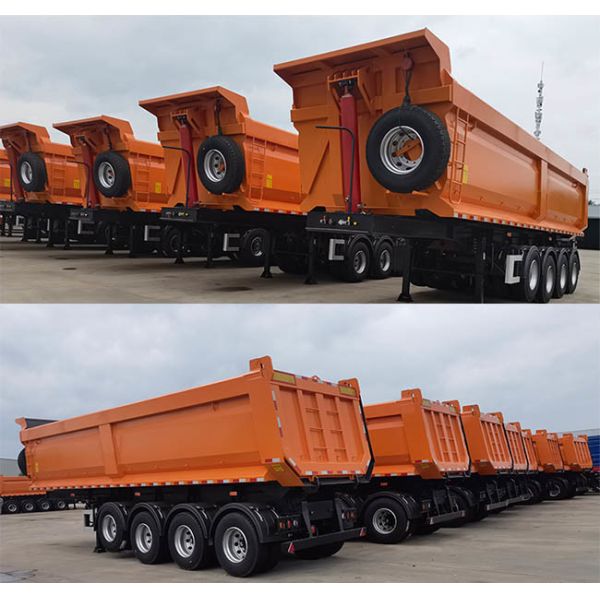 Heavy Load Tipper Truck Trailer 4 Axles Carbon Steel U Type