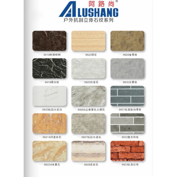 Kitchens Bathrooms Marble Aluminum Composite Panel ACM Sign Material 1.22 X 2.44M