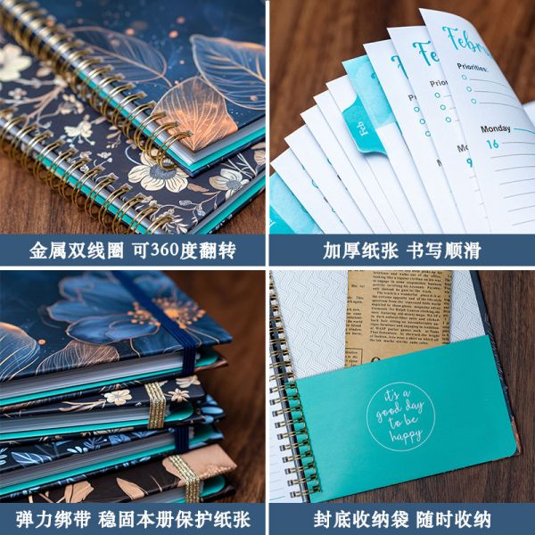 Black Spiral Hardcover Notebook Lined Ruling No Pocket Black Cover