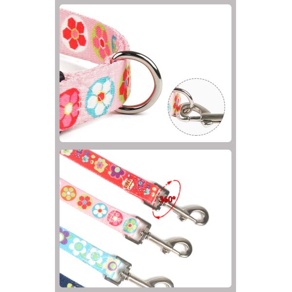 Eco Friendly Polyester Dog Leash Collar Set Sublimation Harness Collar And Lead Set