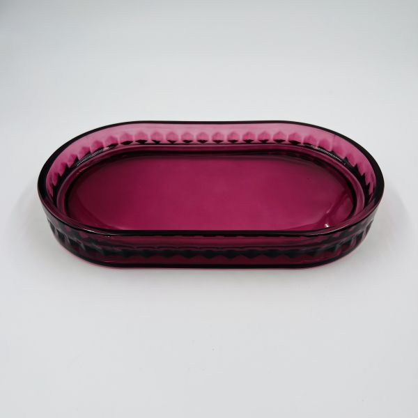 Glass Bathroom Accessories Empty Liquid Bottle Luxury Set Rose Red Diamond Pattern For Home