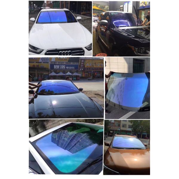 CH6099 Blue Purple Chameleon Tint 2Mil Heat Shrink Color Changing Chameleon Window Tint Film For Car Windshield