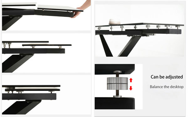 Marble Extendable Dining Table And Chairs Set Modern Nordic Black Adjusted 200cm