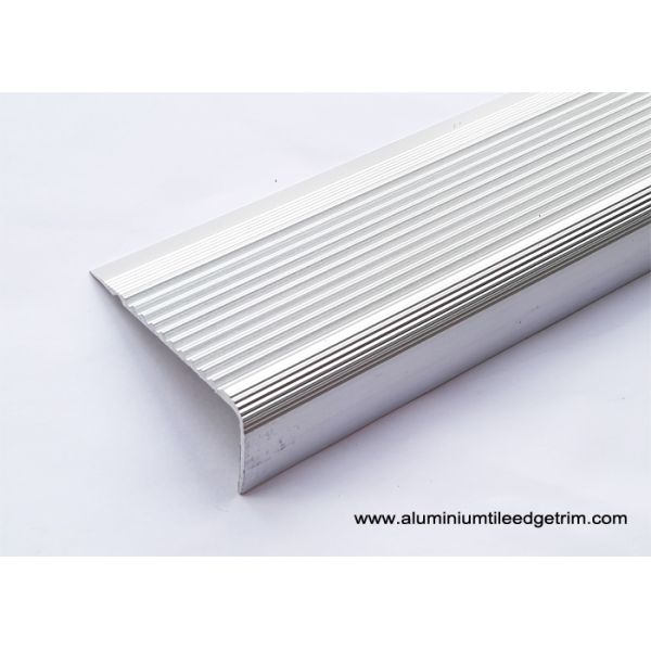 6063 - T5 Aluminum Stair Nosing Edge Trim Matt Silver 43 mm x 22mm