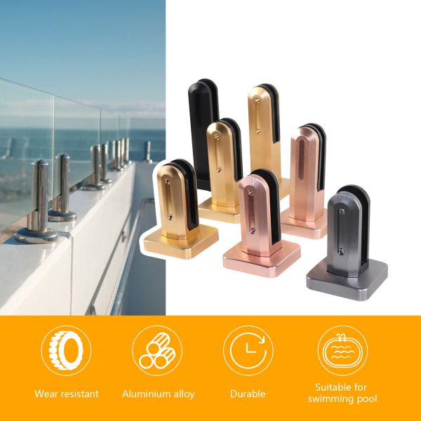 Simple Design Glass Clip Stair Baluster Laminated Fence Spigots for Balcony and Deck