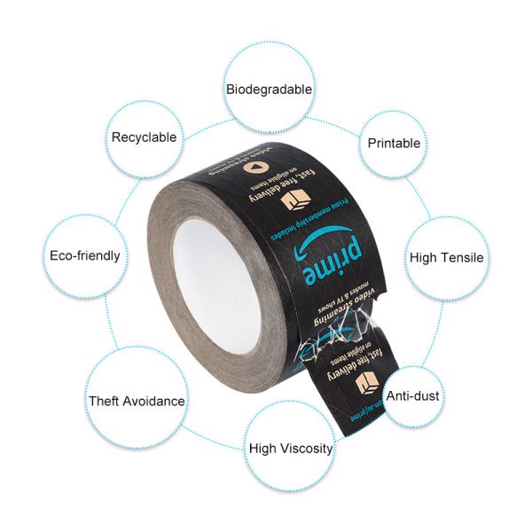 Eco Friendly Custom Logo Printed Self Adhesive Kraft Paper Tape Packing Tape